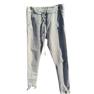 Venti6 Women’s Joggers size small grey w frayed hem line detail